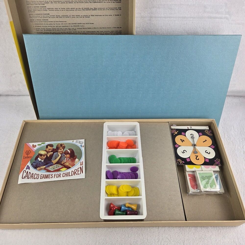Vintage 1966 Ten Commandments Bible Game Cadaco No 263 Complete - Picture 3 of 12